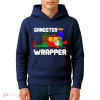 Gangster Wrapper Elf Gift Wrapping Kids Hoodie thumb 4