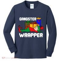 Gangster Wrapper Elf Gift Wrapping Kids Long Sleeve Shirt thumb 0
