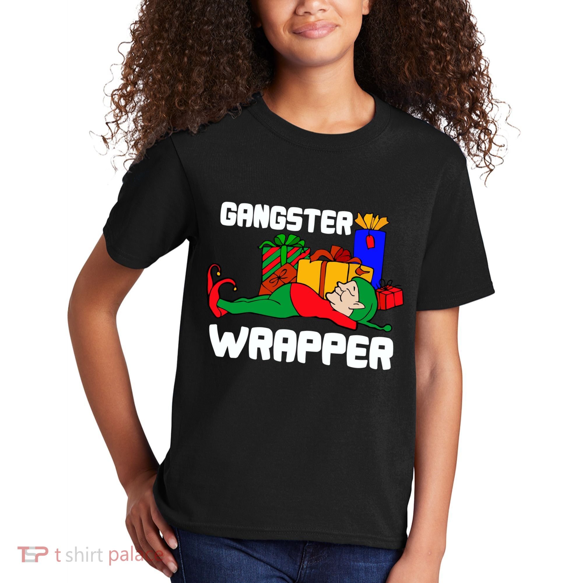 Gangster Wrapper Elf Gift Wrapping Kids T-Shirt