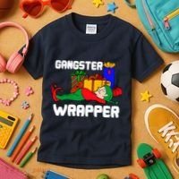 Gangster Wrapper Elf Gift Wrapping Kids T-Shirt thumb 3