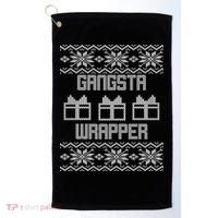 Gangster Wrapper Ugly Christmas Golf Towel thumb 0