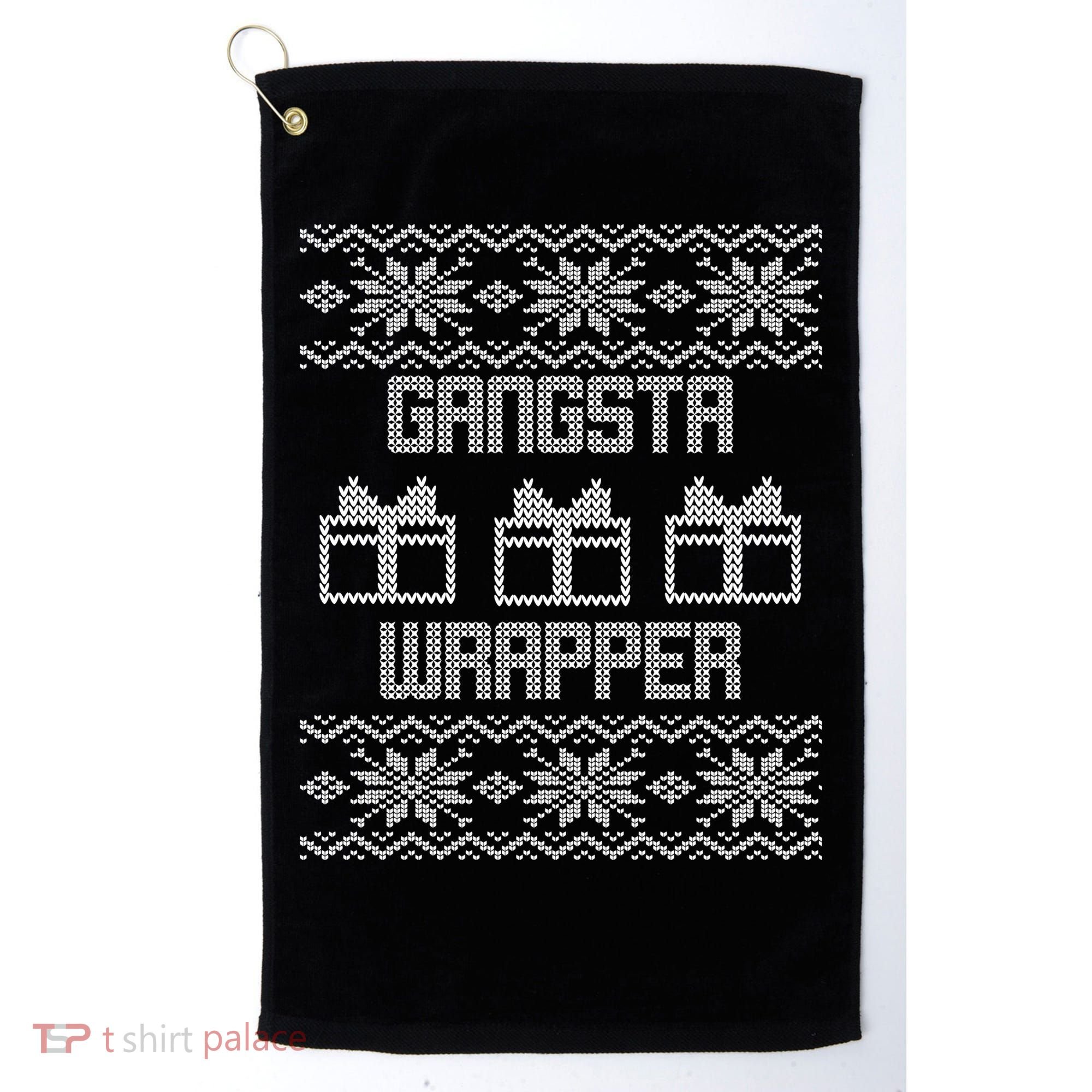 Gangster Wrapper Ugly Christmas Golf Towel