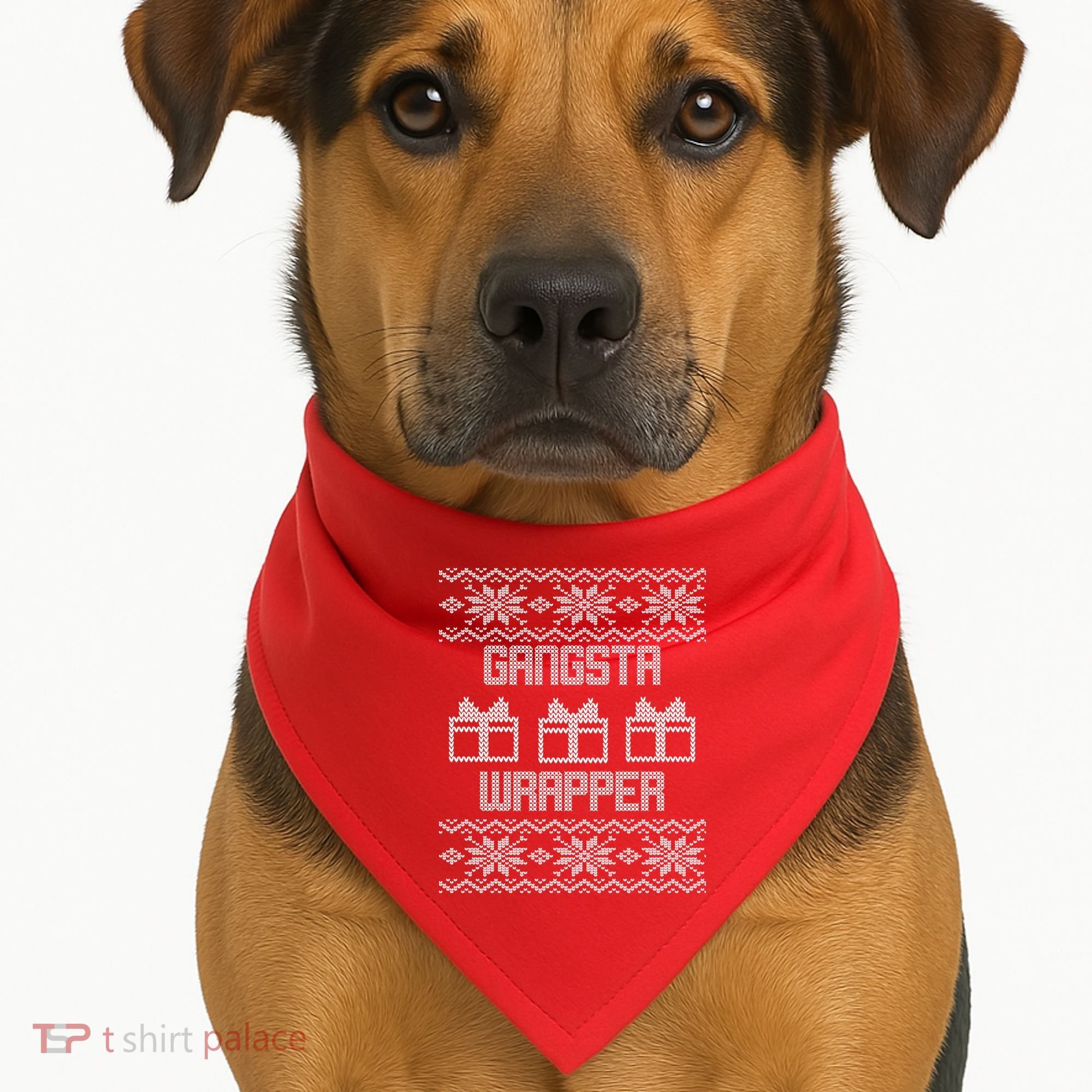 Gangster Wrapper Ugly Christmas USA-Made Doggie Bandana