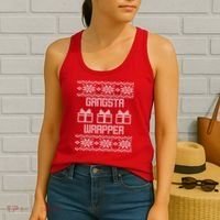 Gangster Wrapper Ugly Christmas Women's Tank Top thumb 2