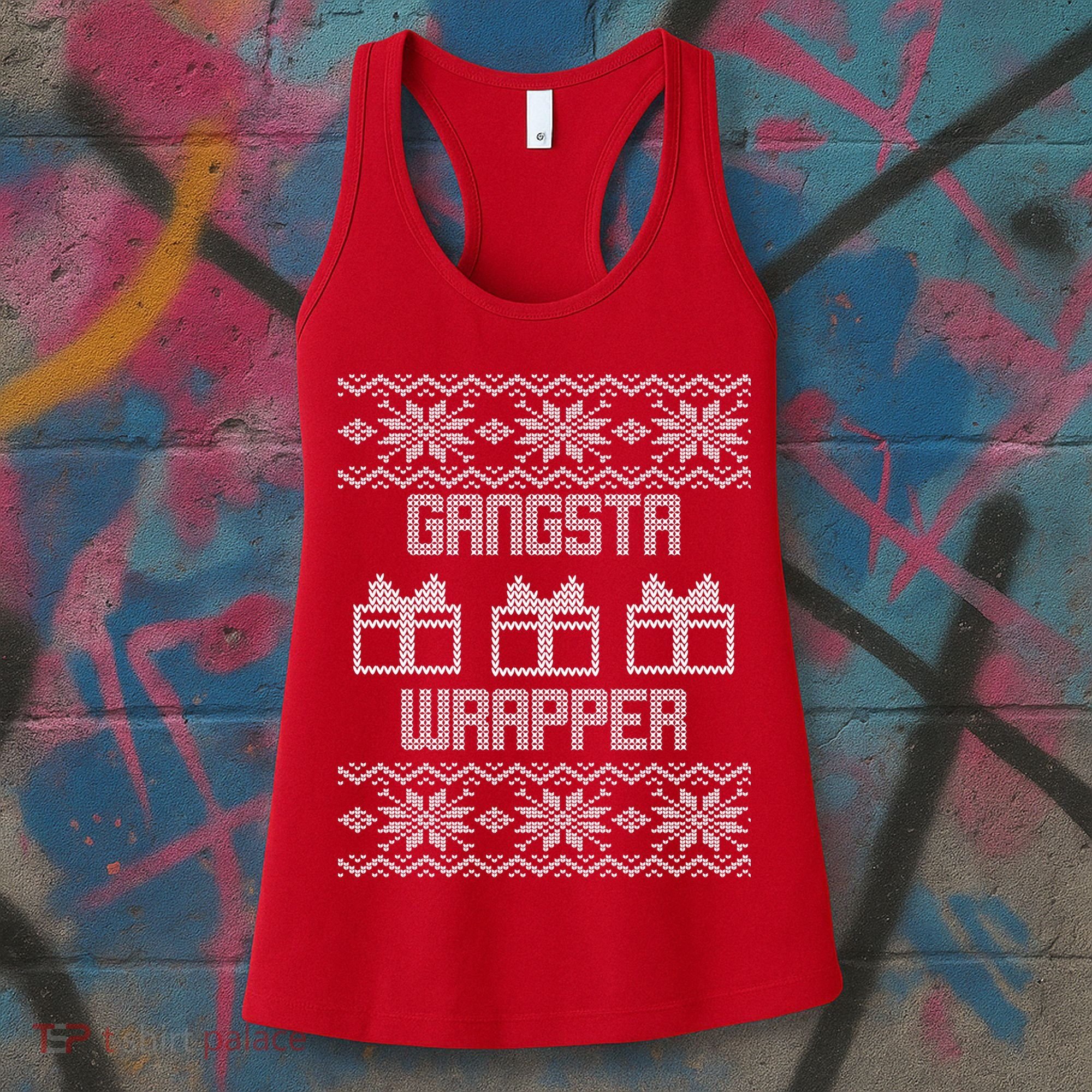 Gangster Wrapper Ugly Christmas Women's Tank Top