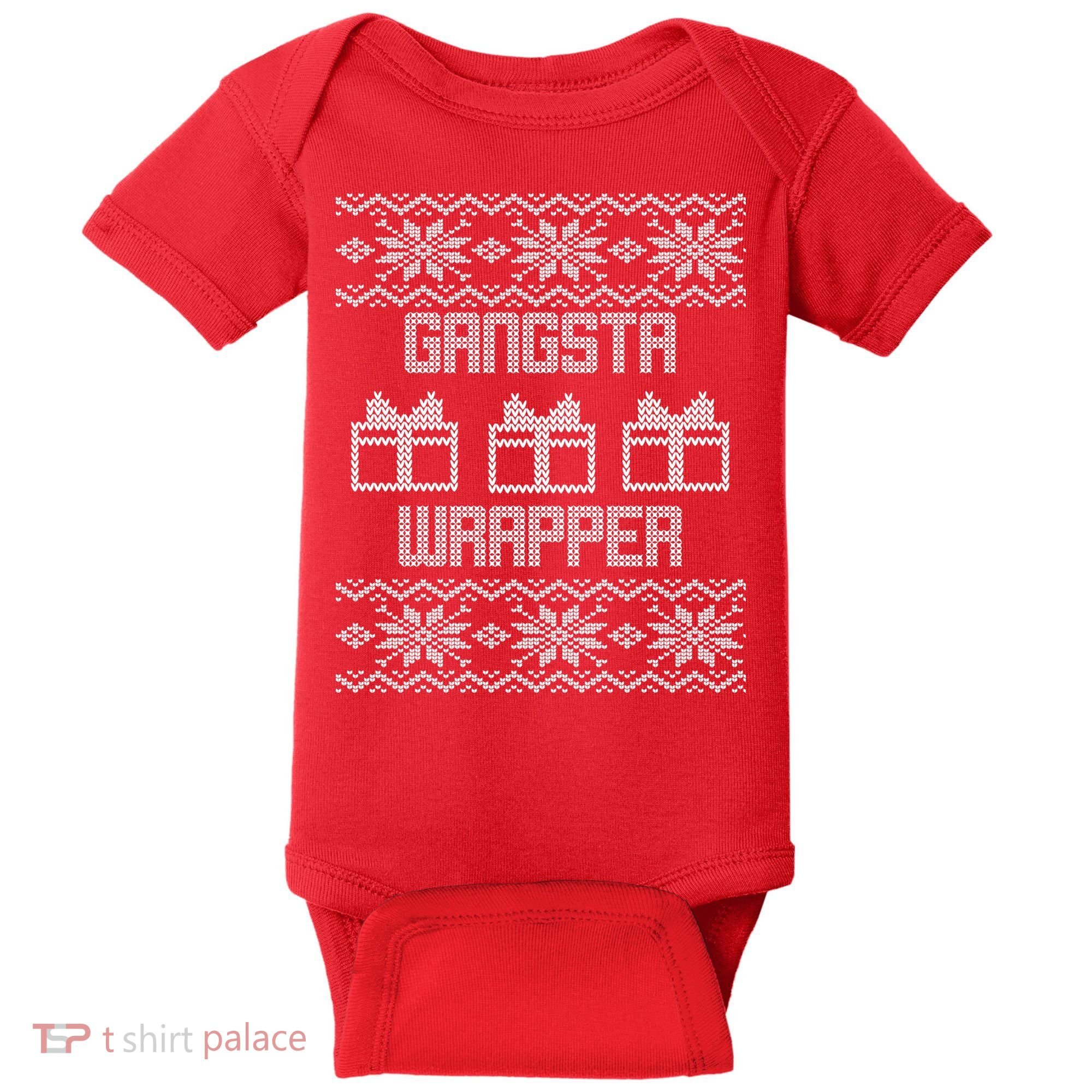 Gangster Wrapper Ugly Christmas Baby Bodysuit