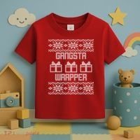 Gangster Wrapper Ugly Christmas Toddler T-Shirt thumb 3