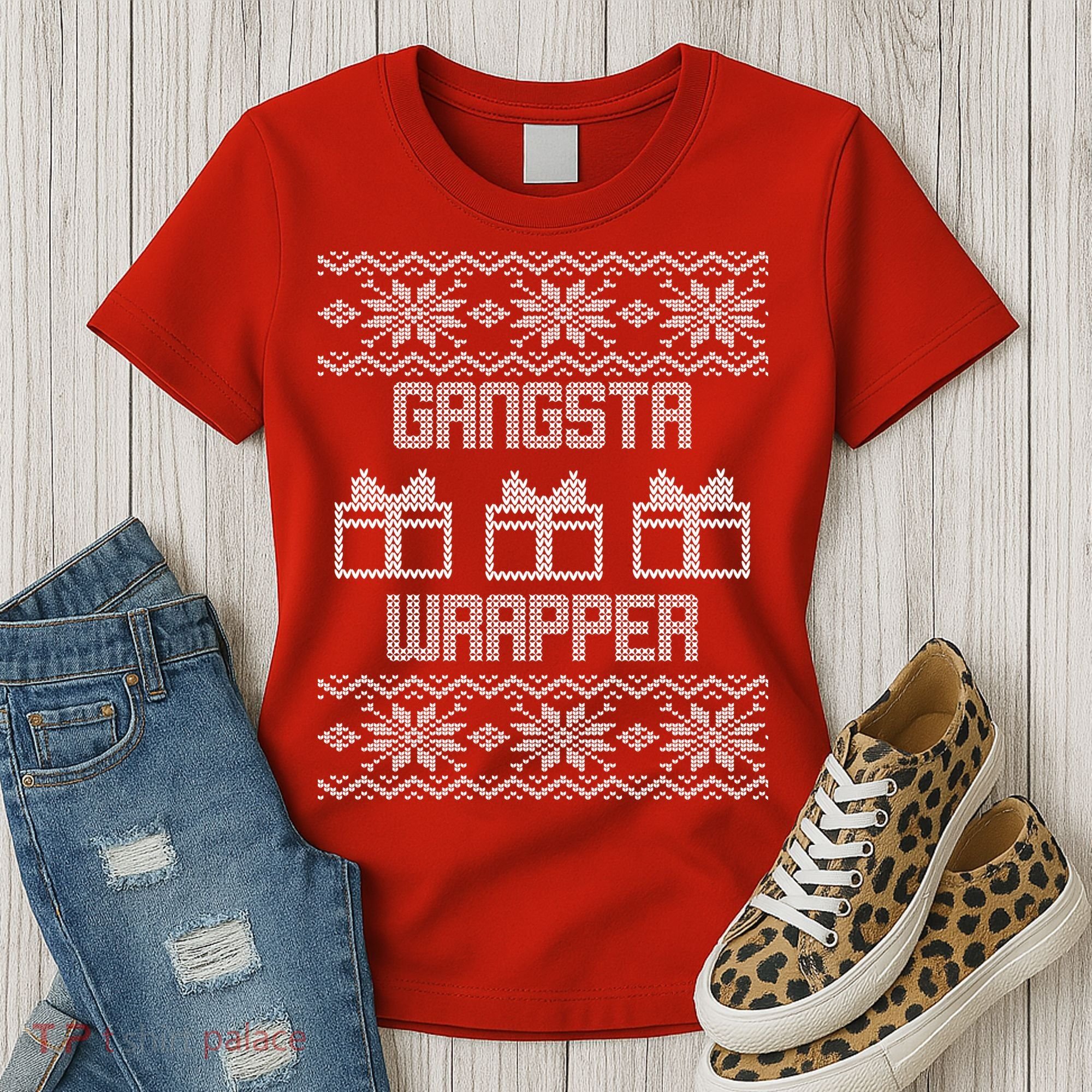 Gangster Wrapper Ugly Christmas Women's T-Shirt