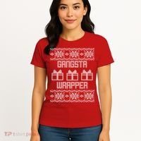 Gangster Wrapper Ugly Christmas Women's T-Shirt thumb 4