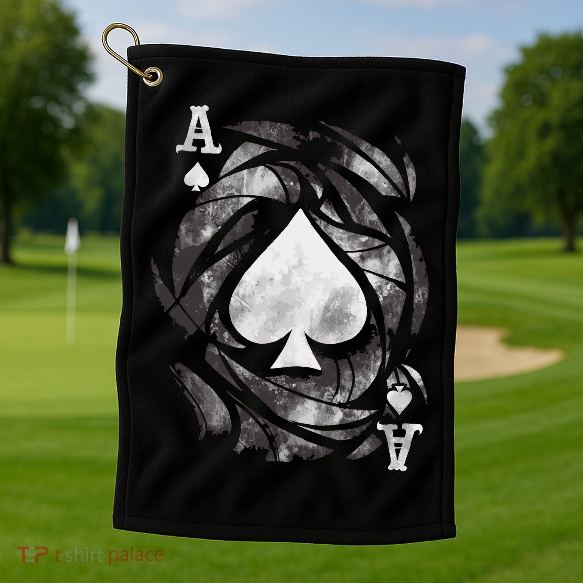 Grunge Ace Of Spades Golf Towel