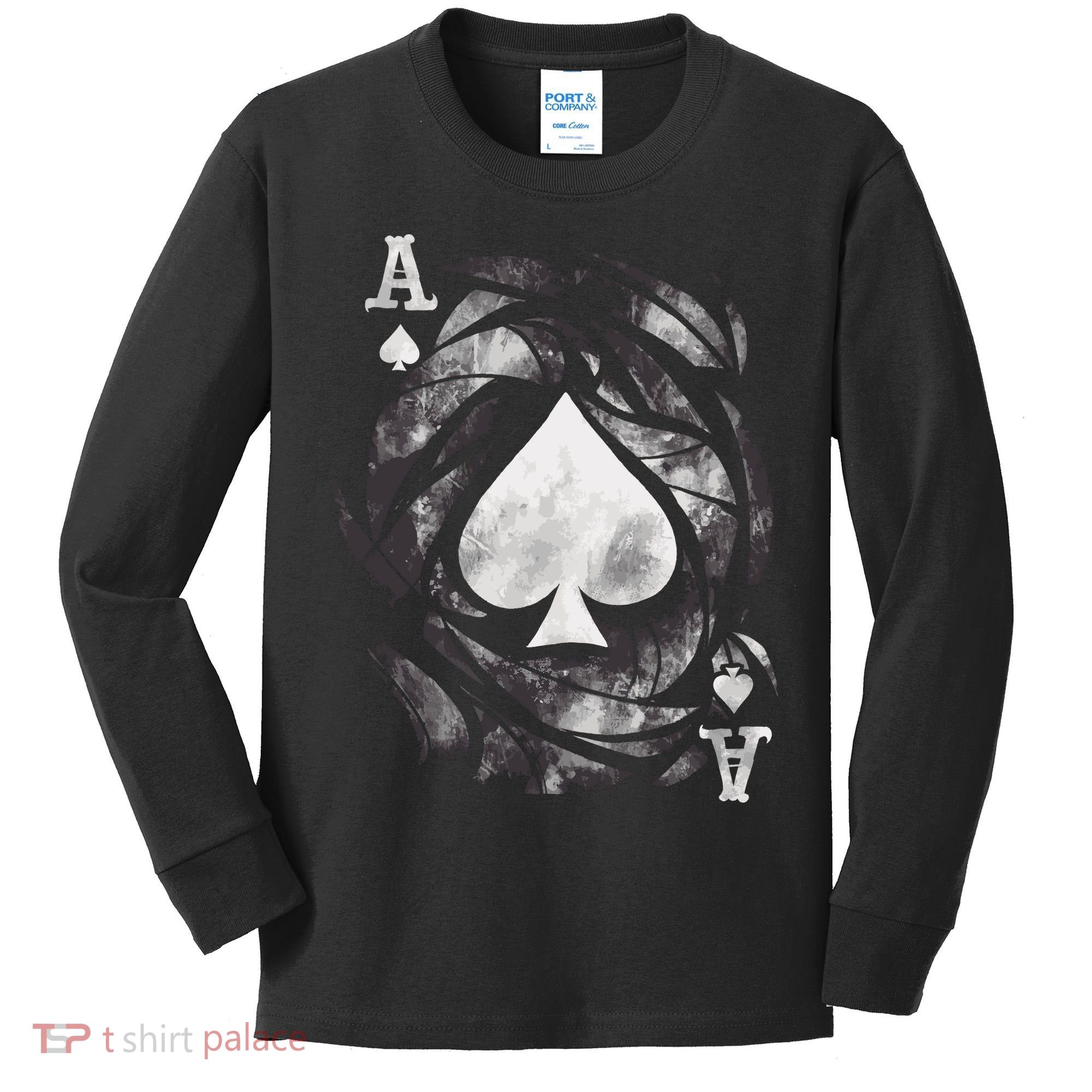 Grunge Ace Of Spades Kids Long Sleeve Shirt