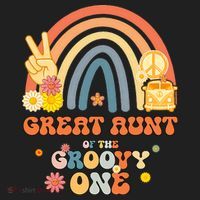 Great Aunt of the Groovy One Rainbow Boho Birthday Party Women's Sweatshirt thumb 2
