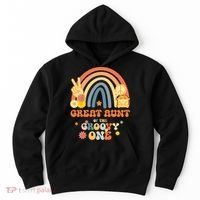 Great Aunt of the Groovy One Rainbow Boho Birthday Party Hoodie thumb 0