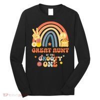 Great Aunt of the Groovy One Rainbow Boho Birthday Party Long Sleeve Shirt thumb 0