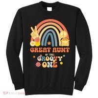 Great Aunt of the Groovy One Rainbow Boho Birthday Party Sweatshirt thumb 0