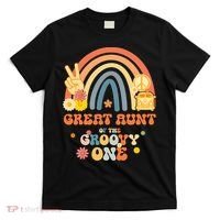 Great Aunt of the Groovy One Rainbow Boho Birthday Party T-Shirt thumb 0