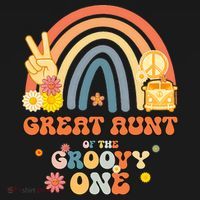 Great Aunt of the Groovy One Rainbow Boho Birthday Party Mousepad thumb 1