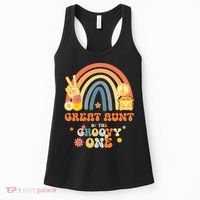 Great Aunt of the Groovy One Rainbow Boho Birthday Party Women's Tank Top thumb 0