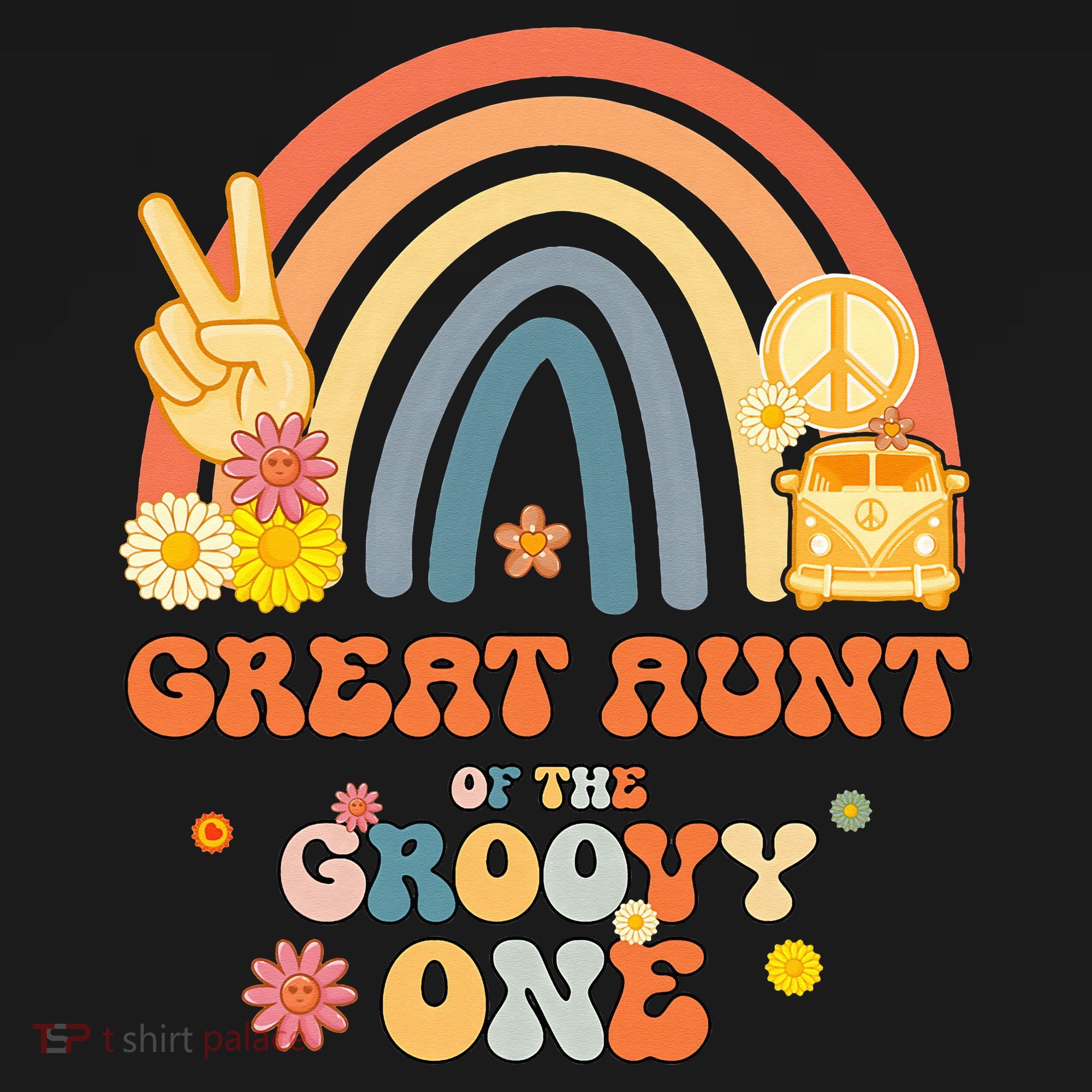 Great Aunt of the Groovy One Rainbow Boho Birthday Party Women's Tank Top