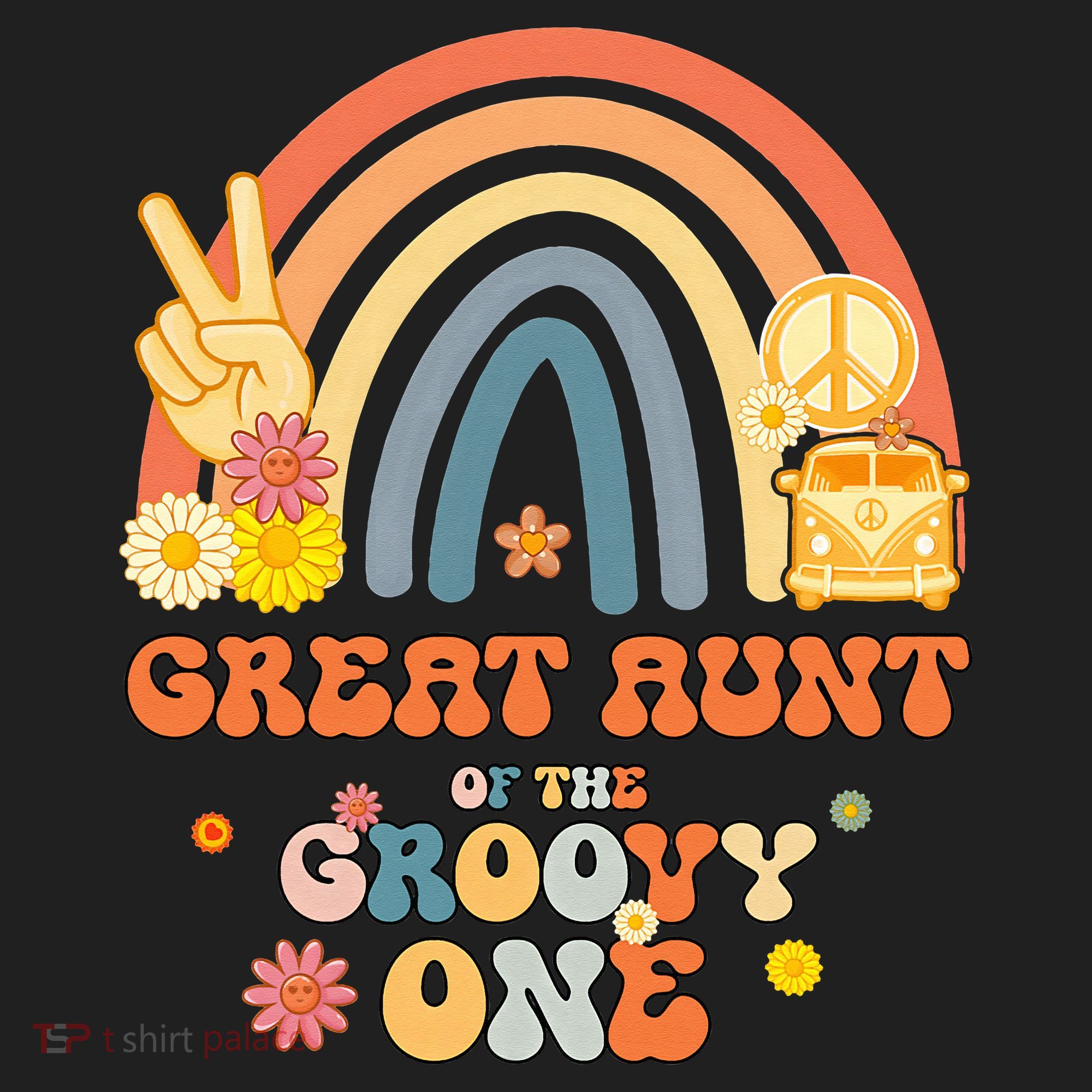 Great Aunt of the Groovy One Rainbow Boho Birthday Party Hat