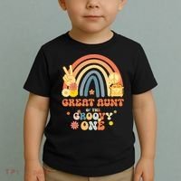 Great Aunt of the Groovy One Rainbow Boho Birthday Party Toddler T-Shirt thumb 2