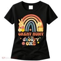 Great Aunt of the Groovy One Rainbow Boho Birthday Party Women's T-Shirt thumb 0