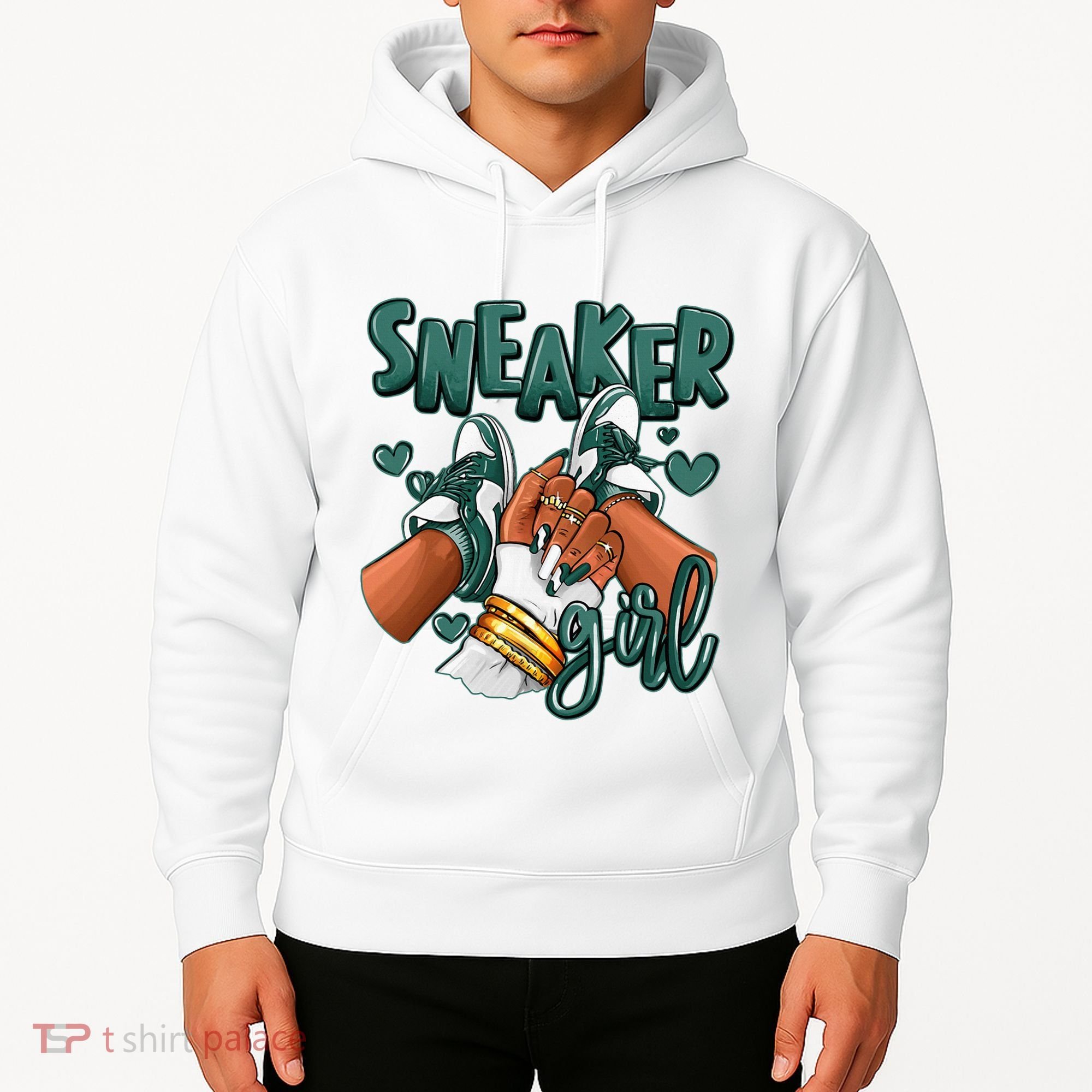 Girl Afro Oxidized Green 4s Matching Hoodie
