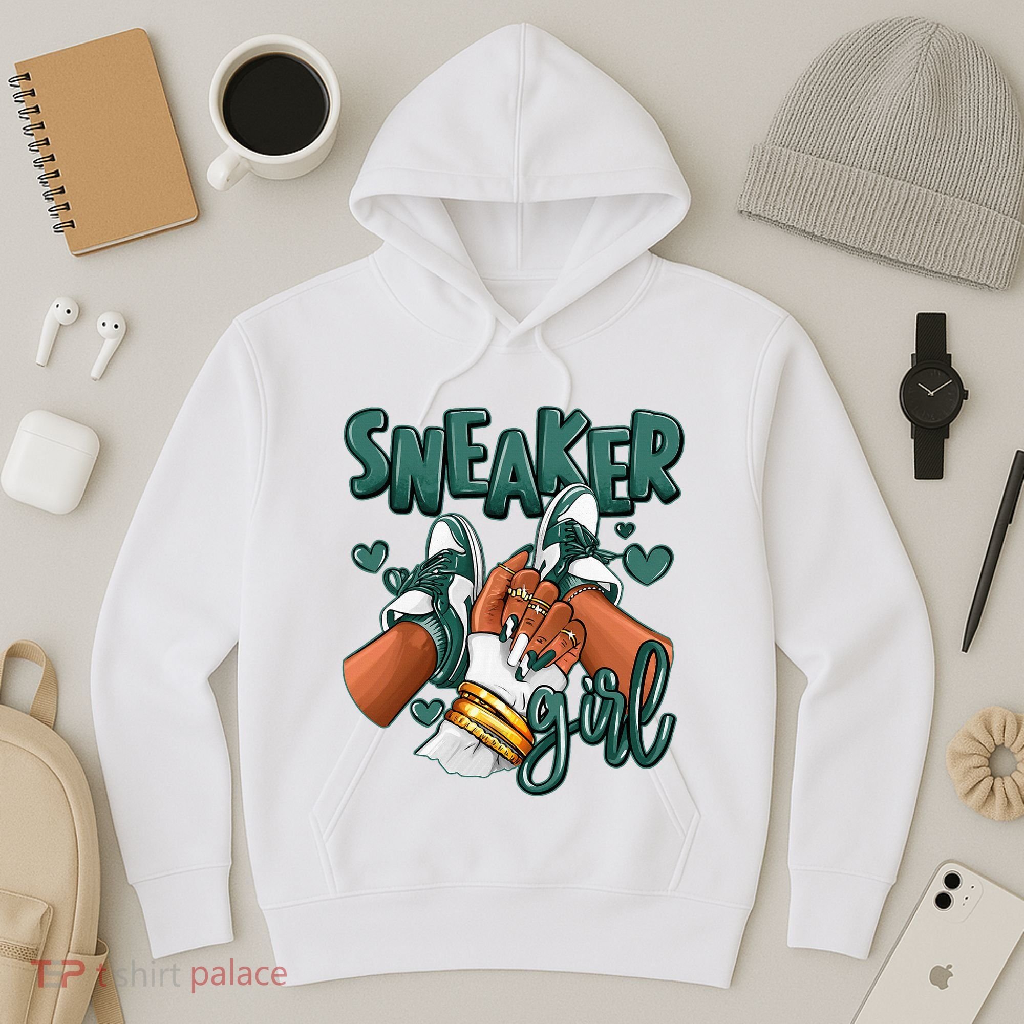 Girl Afro Oxidized Green 4s Matching Hoodie