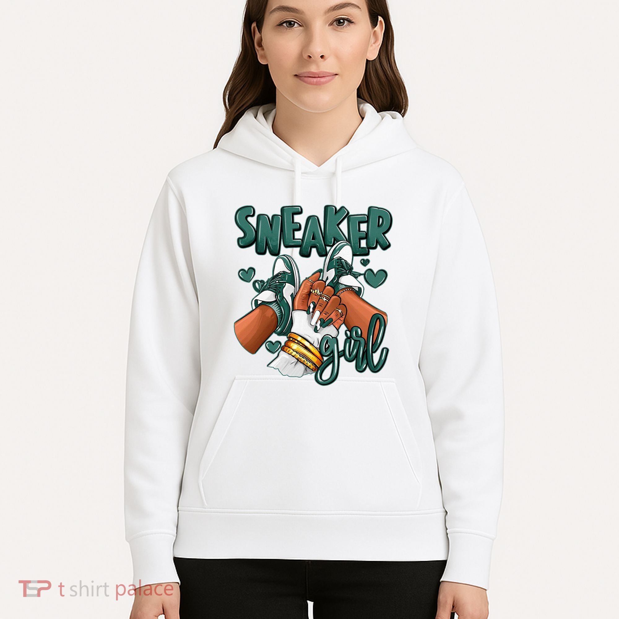 Girl Afro Oxidized Green 4s Matching Hoodie