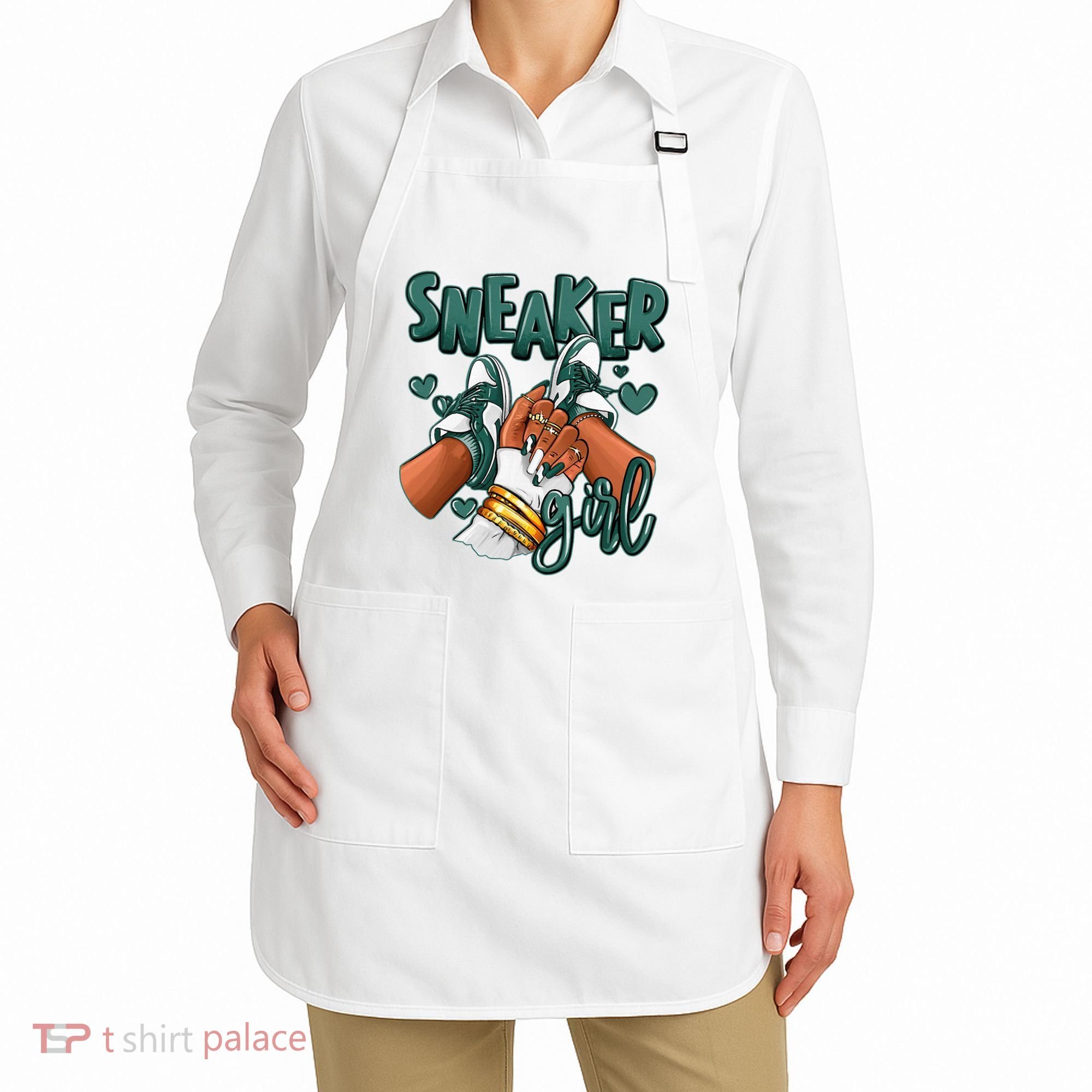Girl Afro Oxidized Green 4s Matching Apron