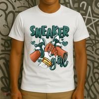 Girl Afro Oxidized Green 4s Matching T-Shirt thumb 3