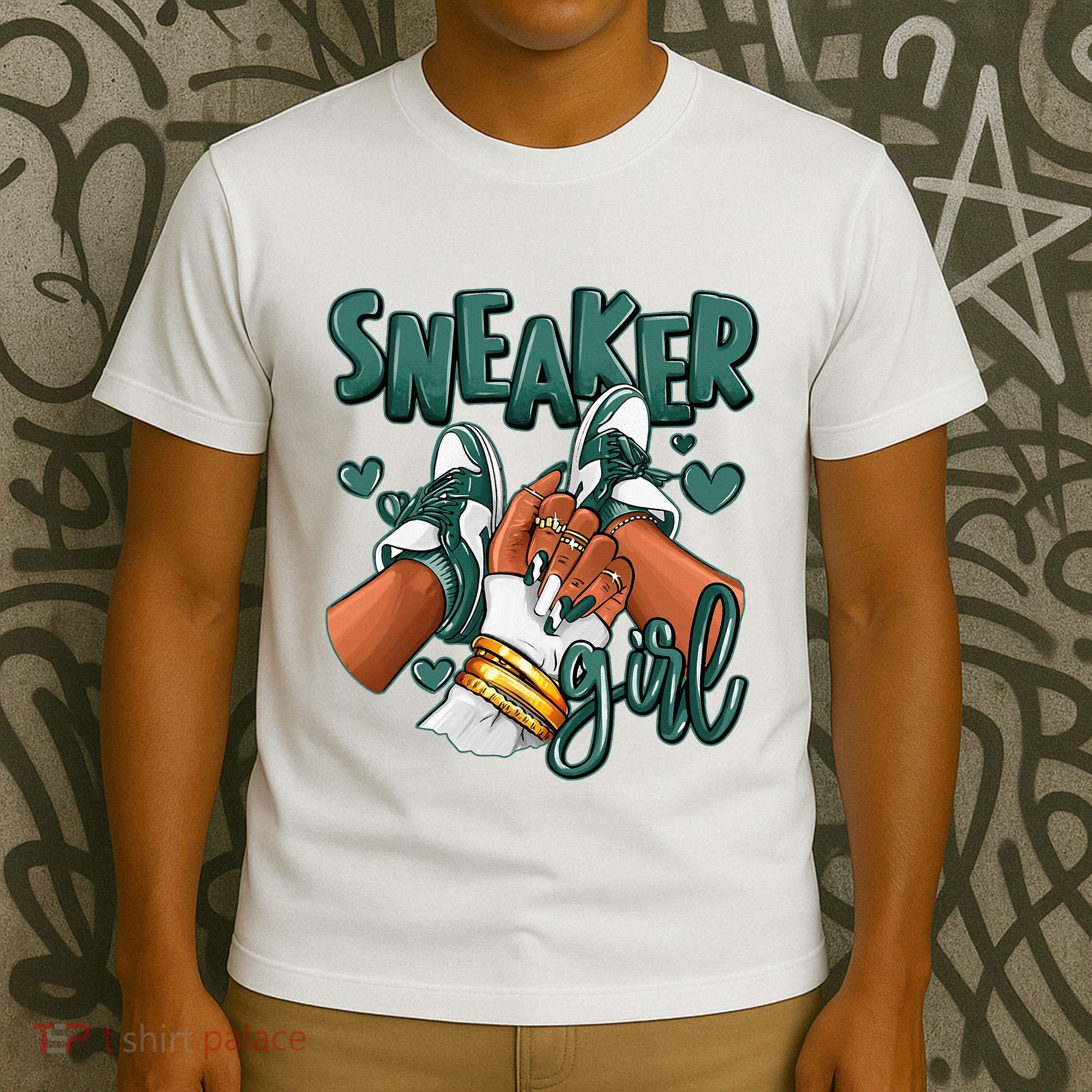 Girl Afro Oxidized Green 4s Matching T-Shirt