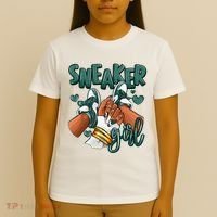 Girl Afro Oxidized Green 4s Matching T-Shirt thumb 4