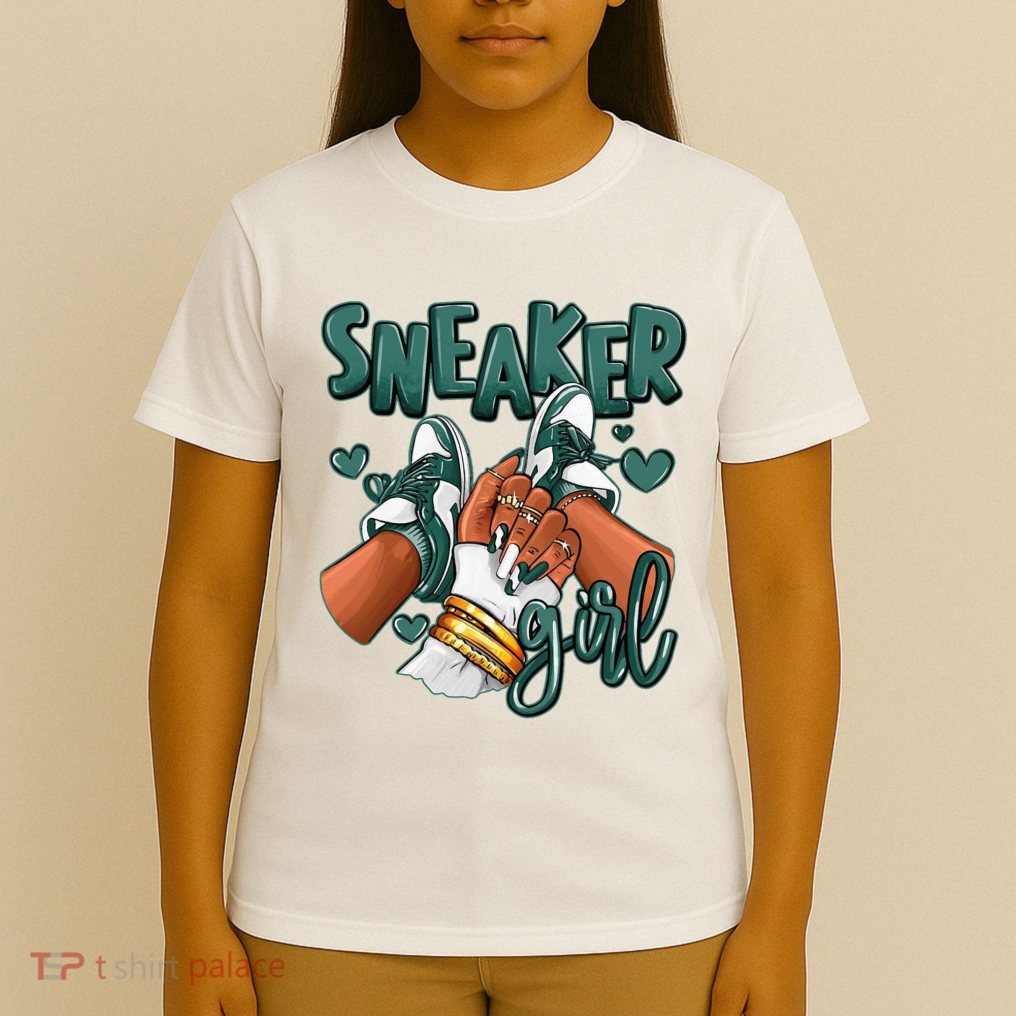 Girl Afro Oxidized Green 4s Matching T-Shirt