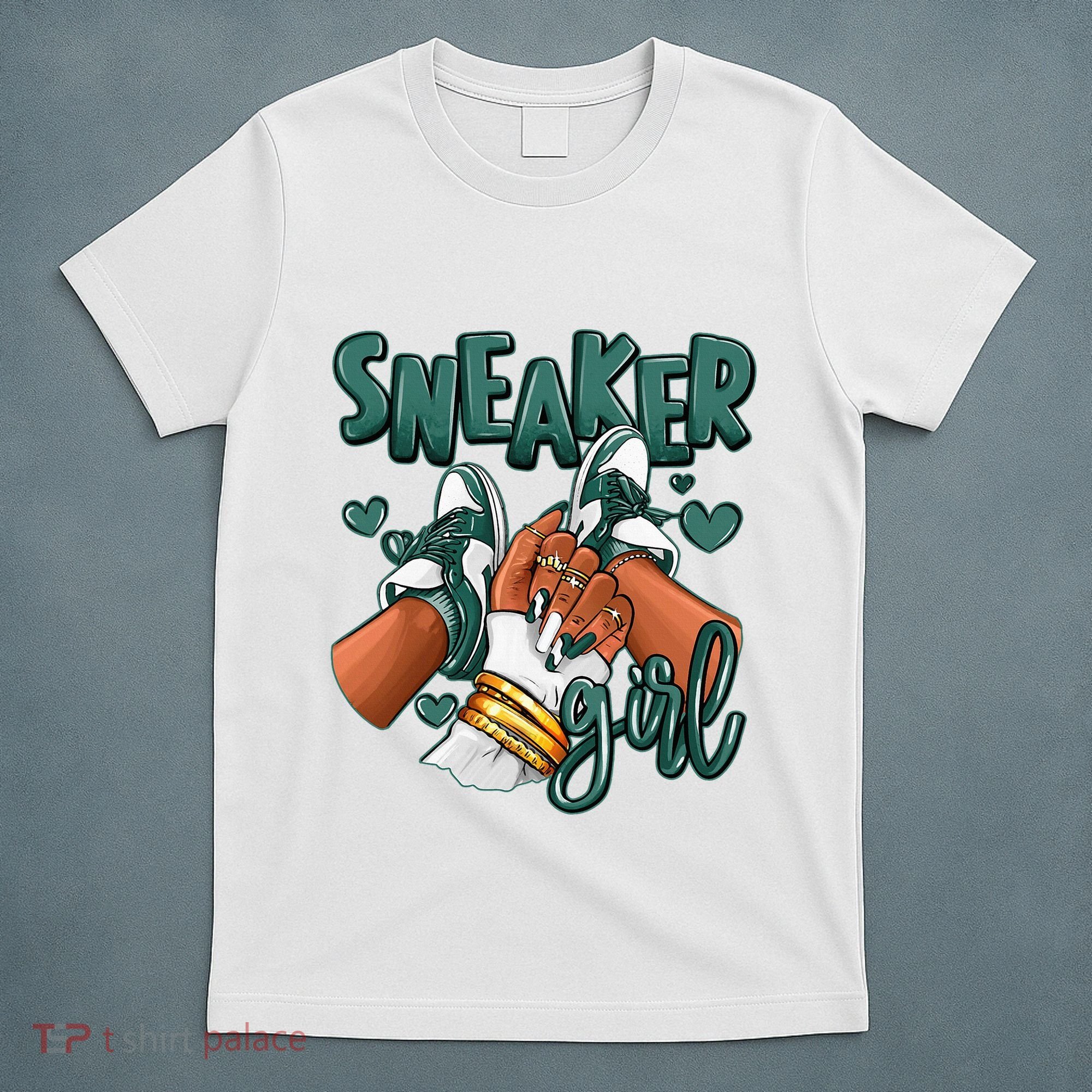 Girl Afro Oxidized Green 4s Matching T-Shirt