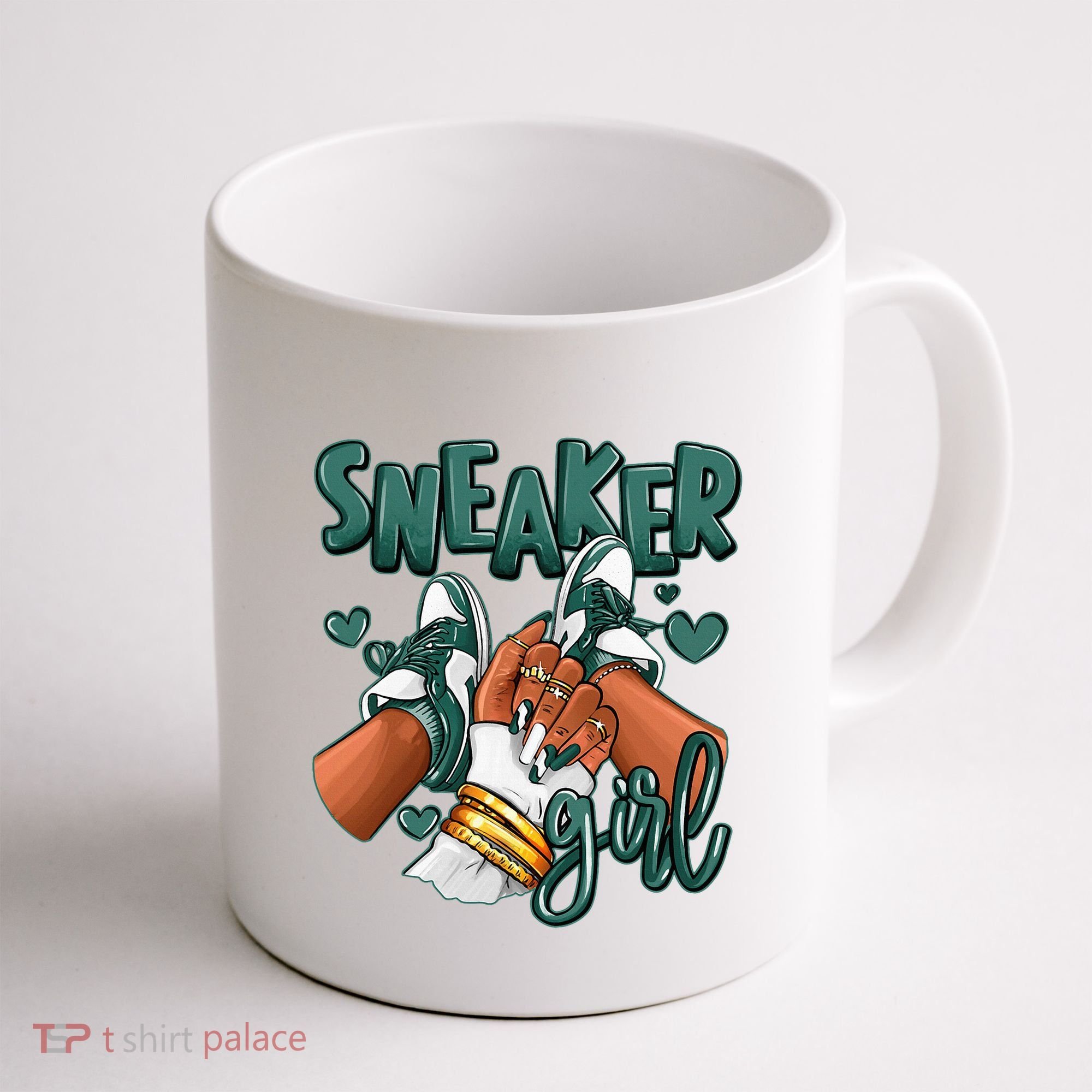 Girl Afro Oxidized Green 4s Matching Coffee Mug