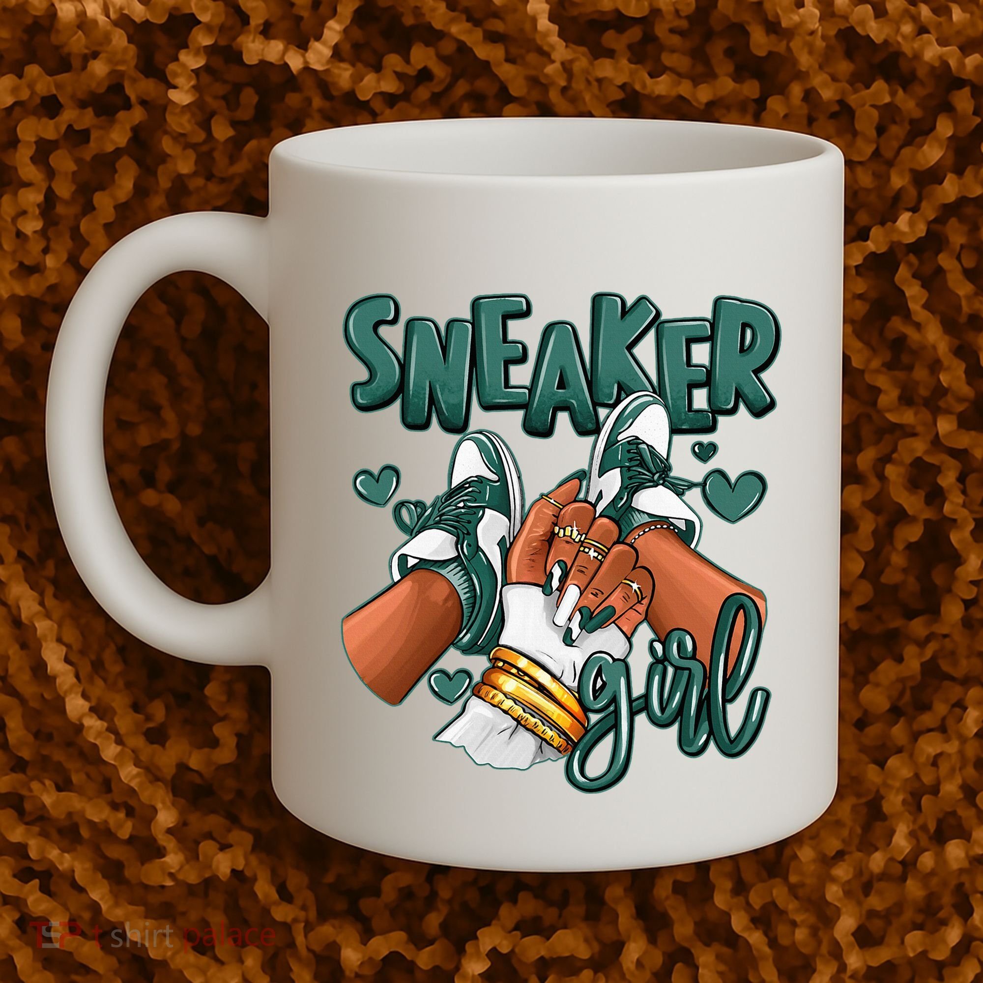 Girl Afro Oxidized Green 4s Matching Coffee Mug