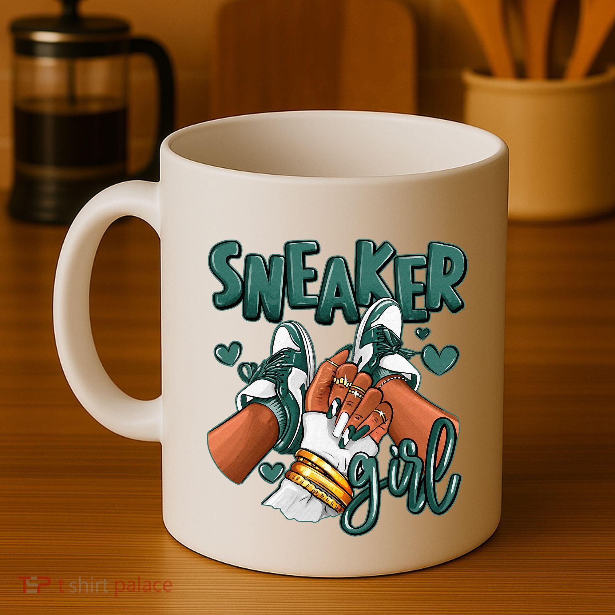 Girl Afro Oxidized Green 4s Matching Coffee Mug