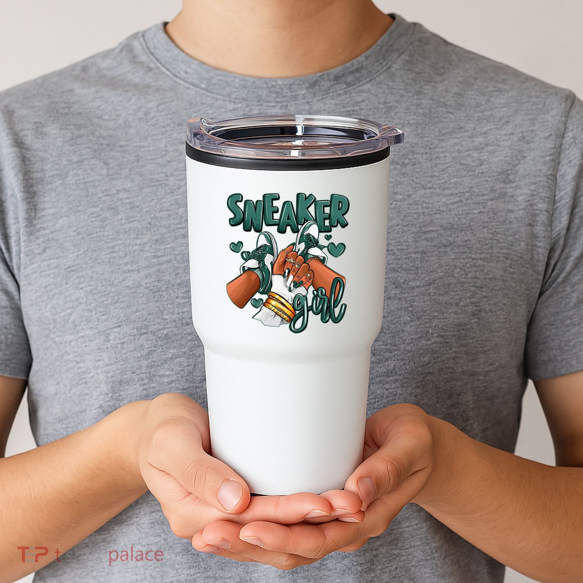Girl Afro Oxidized Green 4s Matching Tumbler
