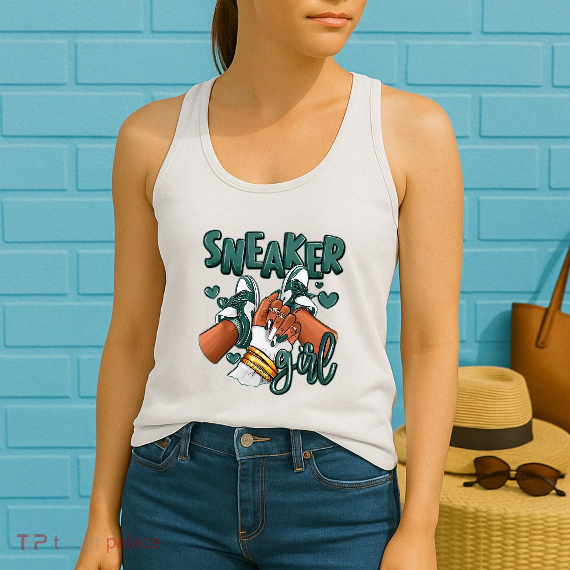 Girl Afro Oxidized Green 4s Matching Women's Tank Top