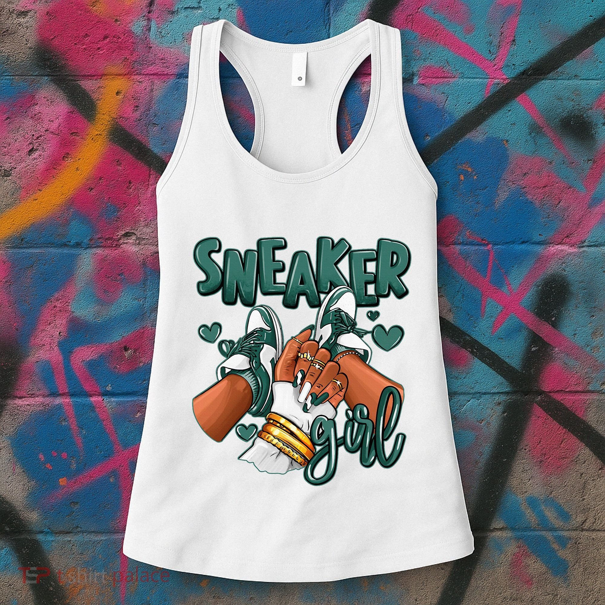 Girl Afro Oxidized Green 4s Matching Women's Tank Top