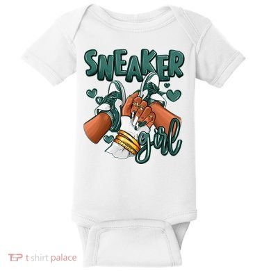 Girl Afro Oxidized Green 4s Matching Baby Bodysuit