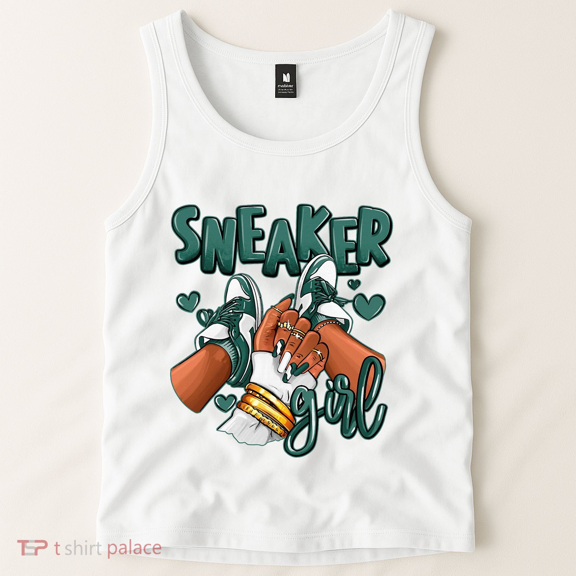 Girl Afro Oxidized Green 4s Matching Tank Top