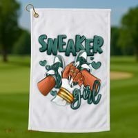 Girl Afro Oxidized Green 4s Matching Golf Towel thumb 1