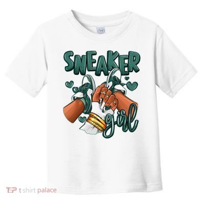 Girl Afro Oxidized Green 4s Matching Toddler T-Shirt