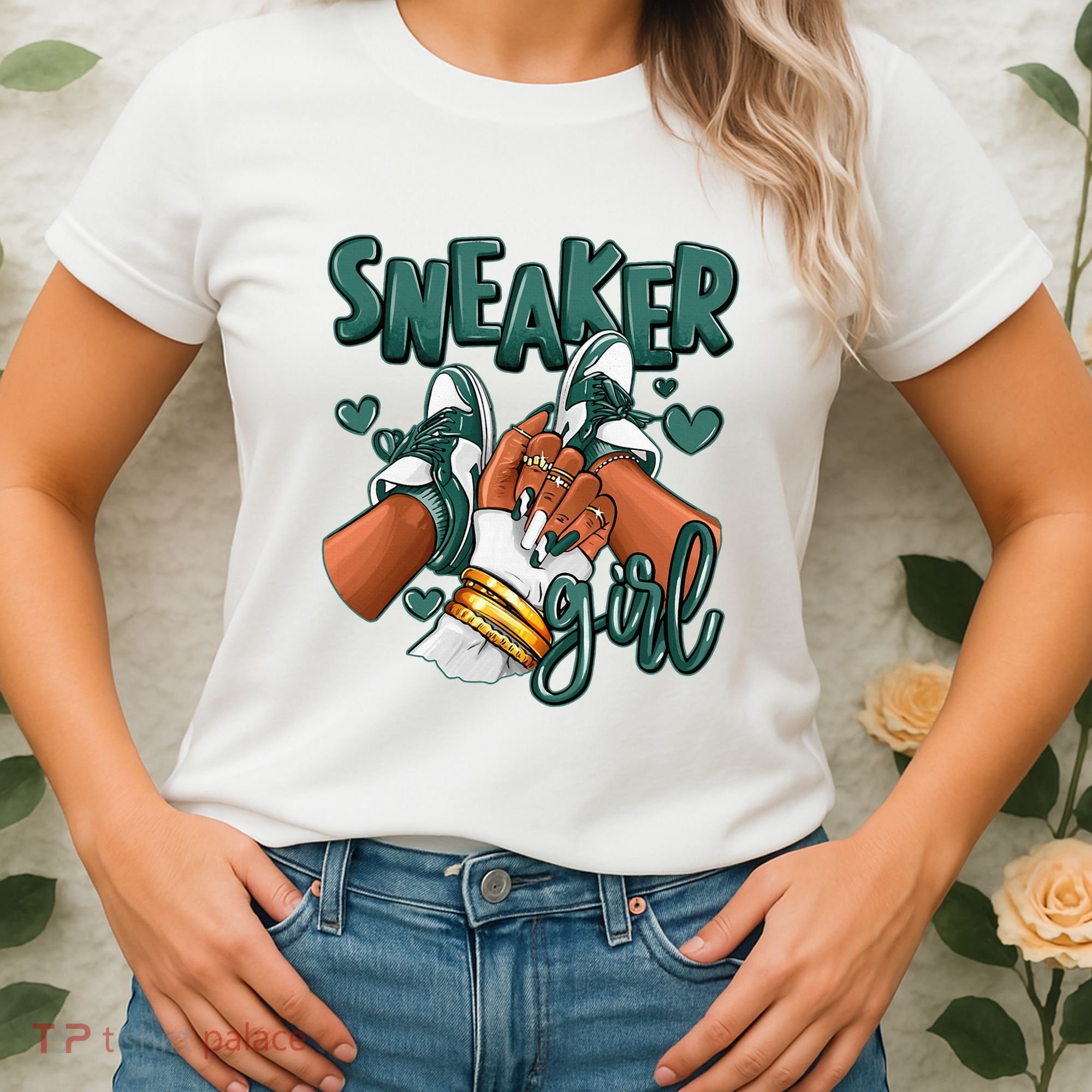 Girl Afro Oxidized Green 4s Matching Women's T-Shirt