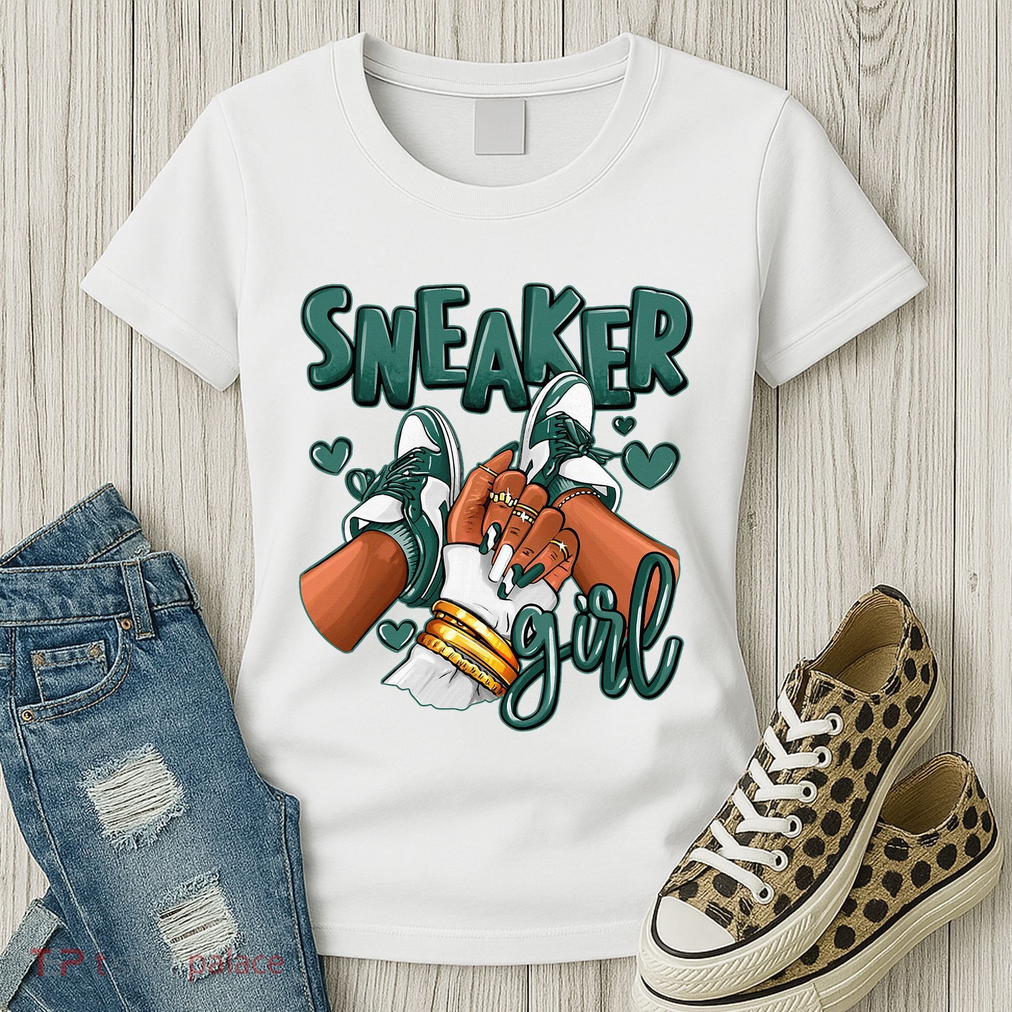Girl Afro Oxidized Green 4s Matching Women's T-Shirt