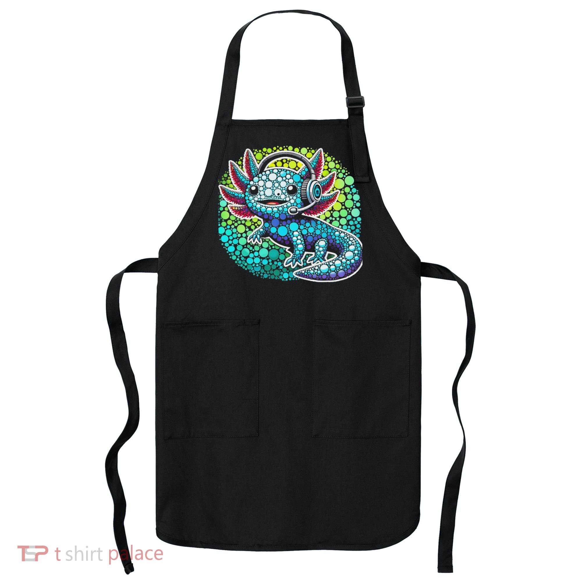 Gamer Axolotl Polka Dot Video Games Day Headphone Apron