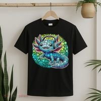 Gamer Axolotl Polka Dot Video Games Day Headphone T-Shirt thumb 2