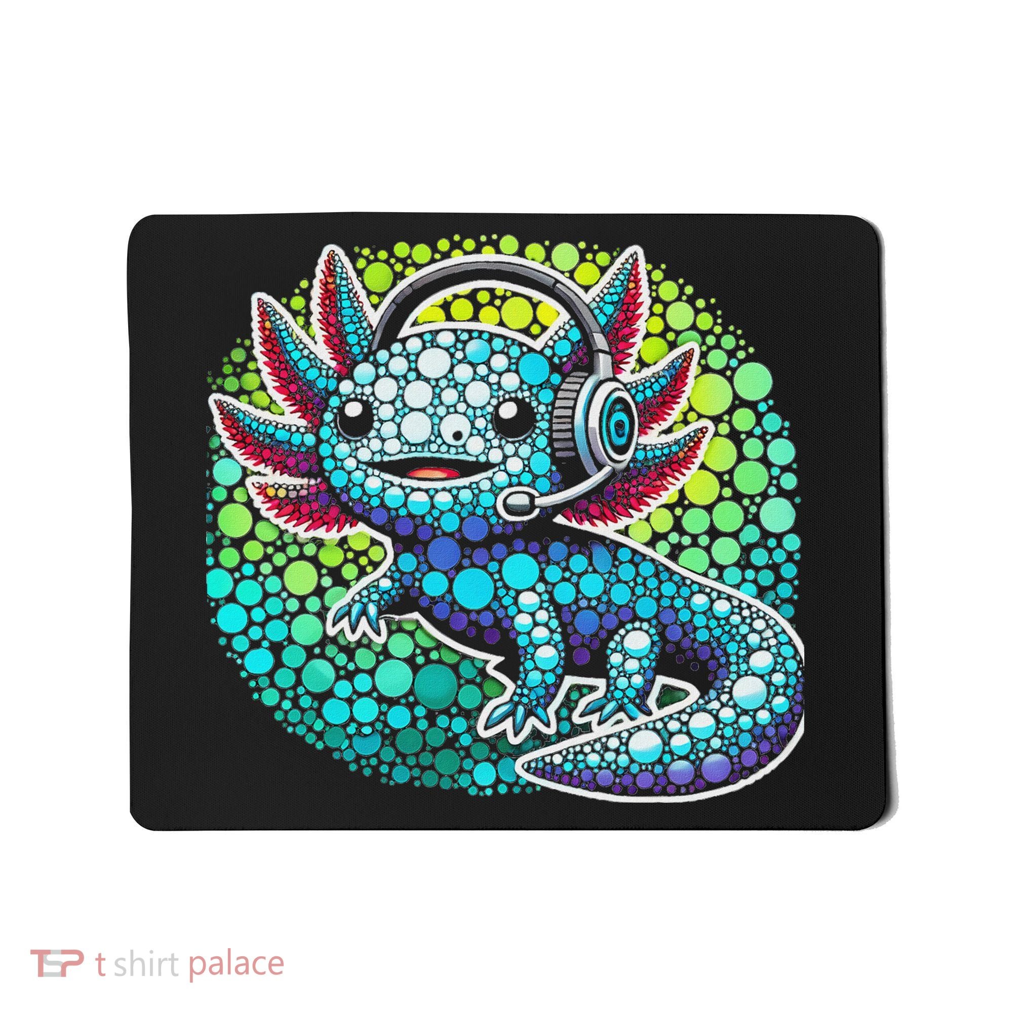 Gamer Axolotl Polka Dot Video Games Day Headphone Mousepad